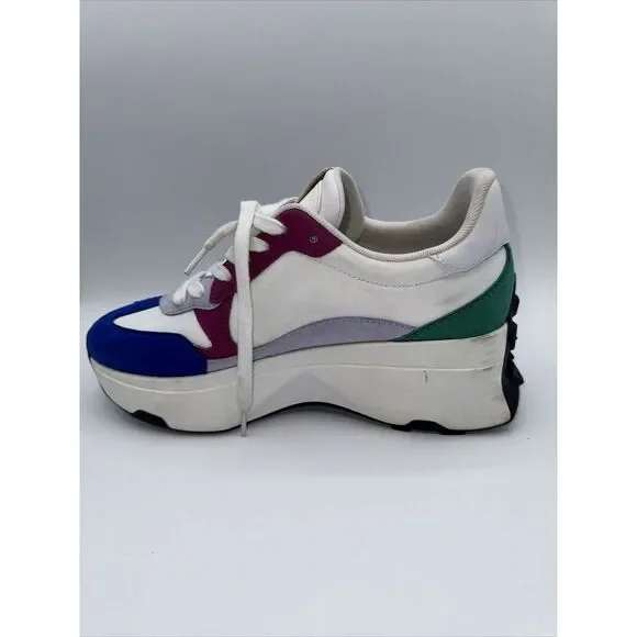 Guess Womens‎ Caleb Sneakers Shoes White Cross Training Lace Up Low Platform 9 M - Picture 4 of 8